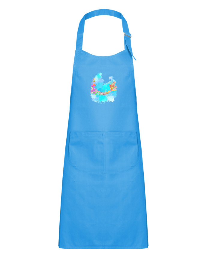 Kids chef pocket apron Watercolor Mermaid by PinkGlitter