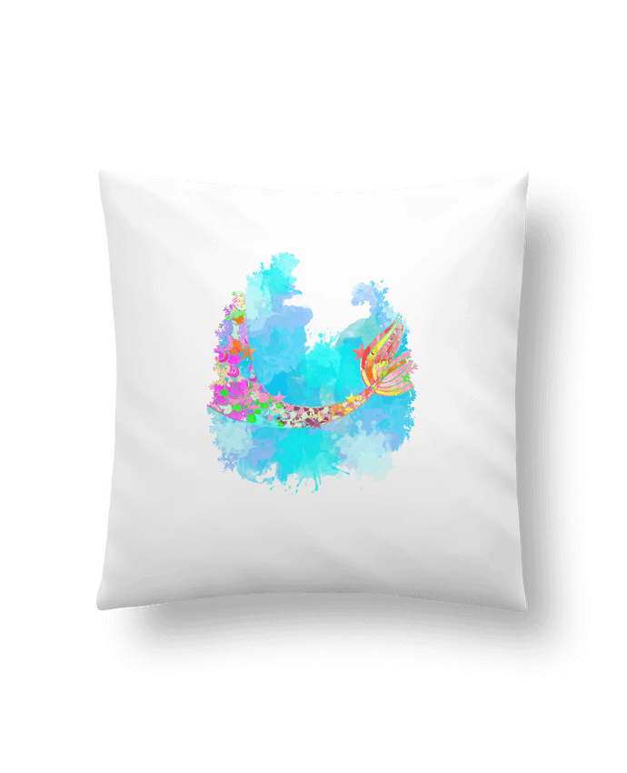 Cushion synthetic soft 45 x 45 cm Watercolor Mermaid by PinkGlitter
