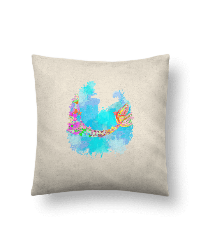 Cushion suede touch 45 x 45 cm Watercolor Mermaid by PinkGlitter