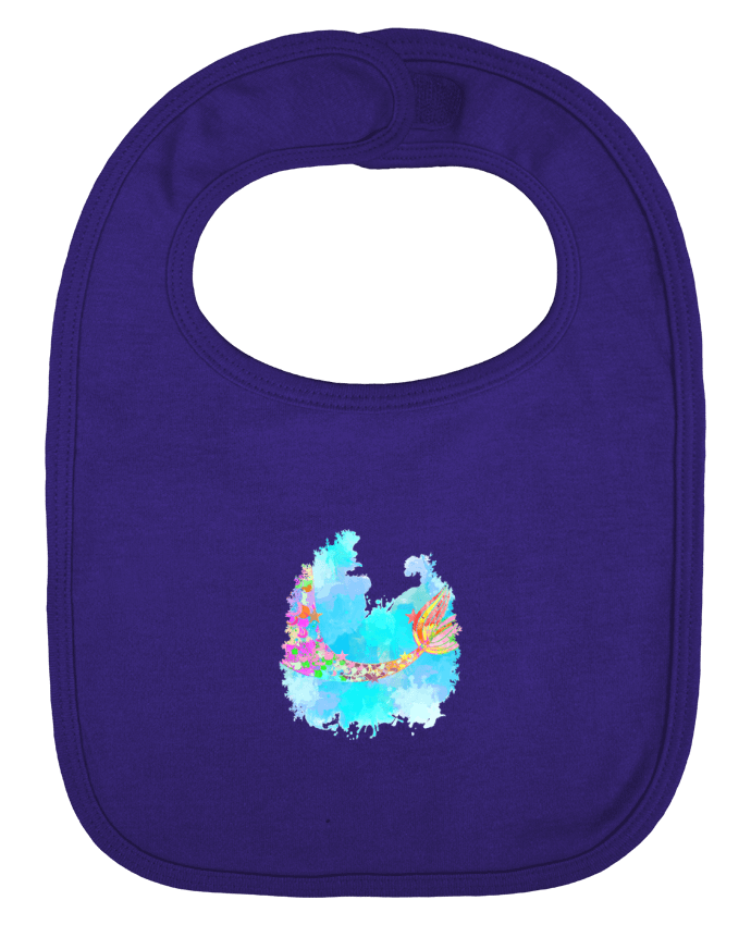 Baby Bib plain and contrast Watercolor Mermaid by PinkGlitter