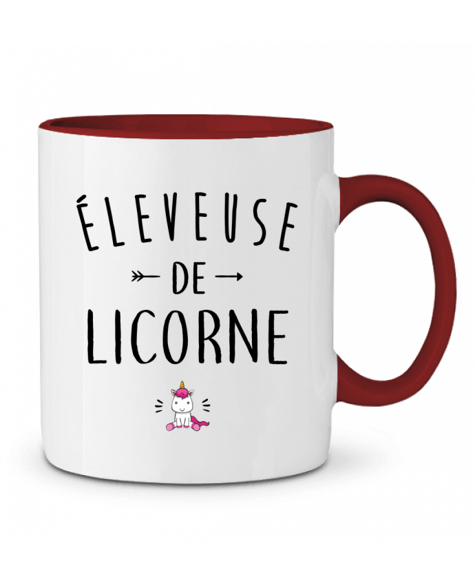 Mug bicolore Éleveuse de licorne LPMDL