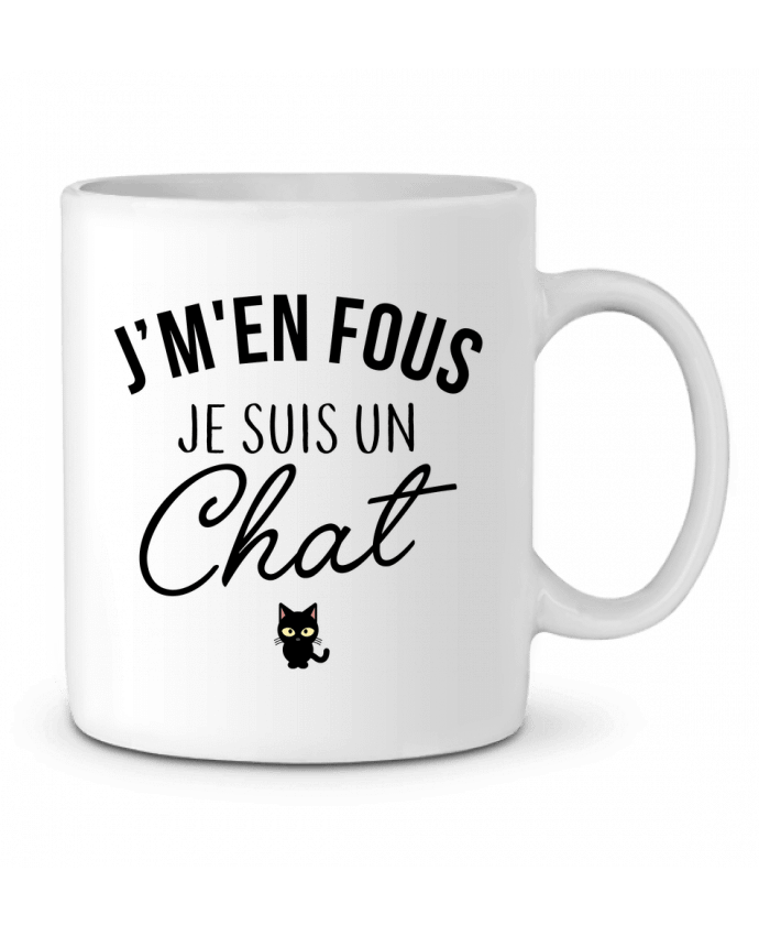 Ceramic Mug J'm'en fous je suis un chat by LPMDL