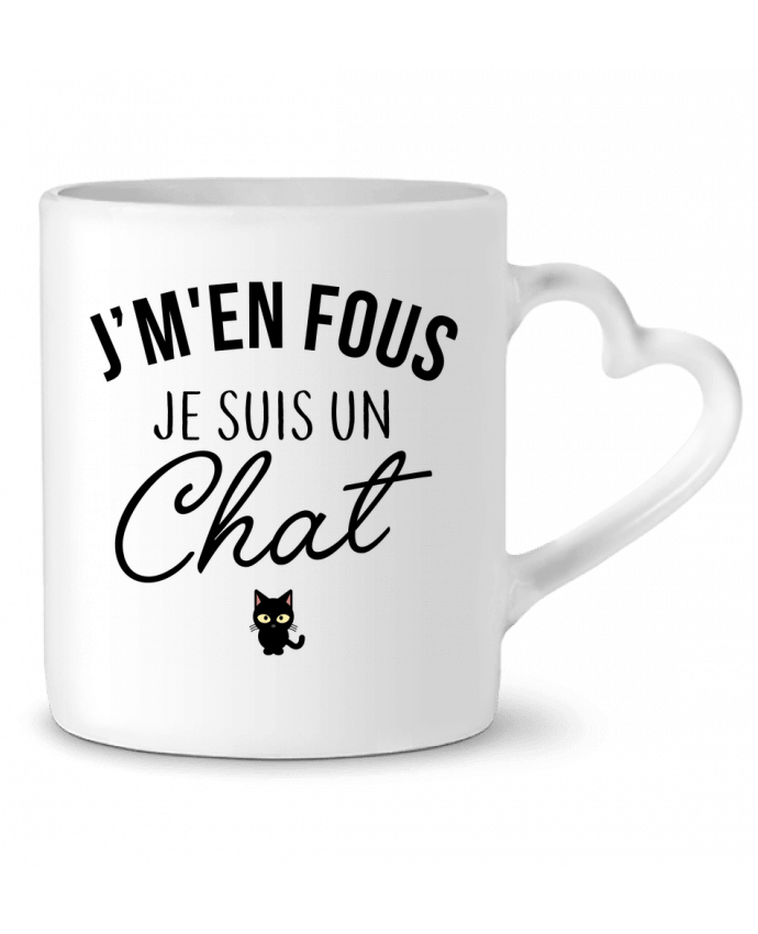 Mug Heart J'm'en fous je suis un chat by LPMDL