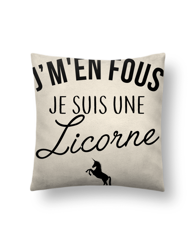 Cushion suede touch 45 x 45 cm J'm'en fous je suis licorne by LPMDL