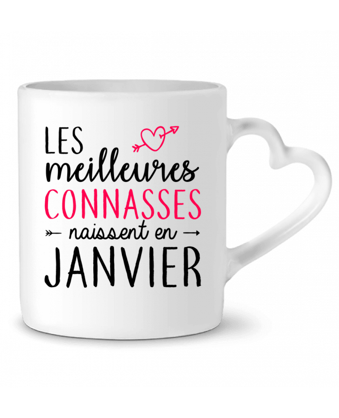 Mug coeur Les meilleures connasses naissent Janvier par LPMDL