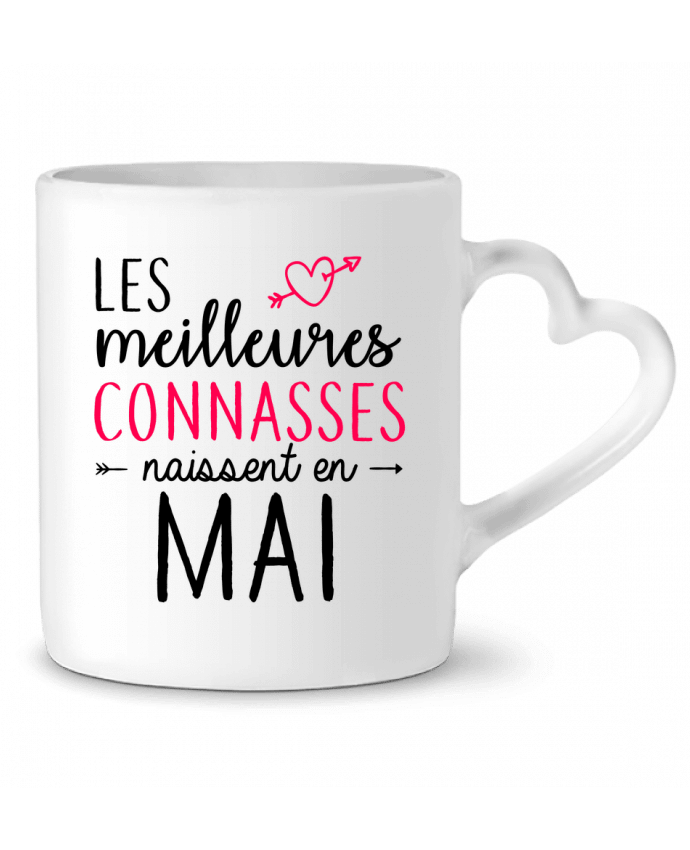 Mug coeur Les meilleures connasses naissent Mai par LPMDL