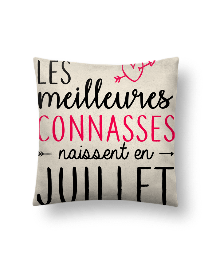 Cushion suede touch 45 x 45 cm Les meilleures connasses naissent Juillet by LPMDL