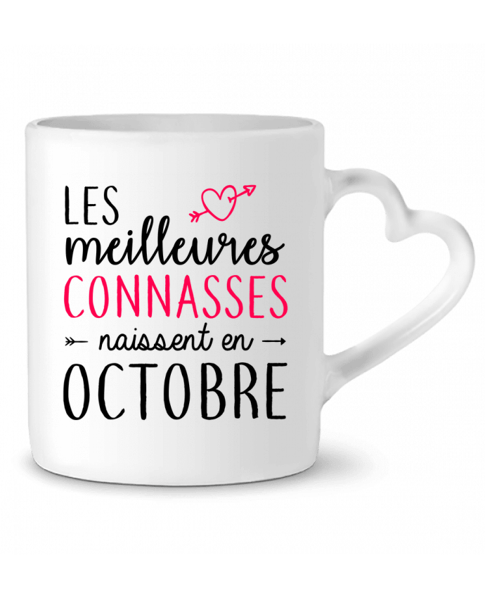 Mug coeur Les meilleures connasses naissent Octobre par LPMDL