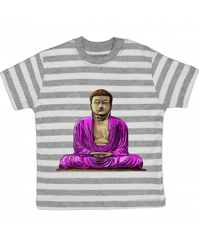 Camiseta Bebé a Rayas Bouddha Pop por Numartis