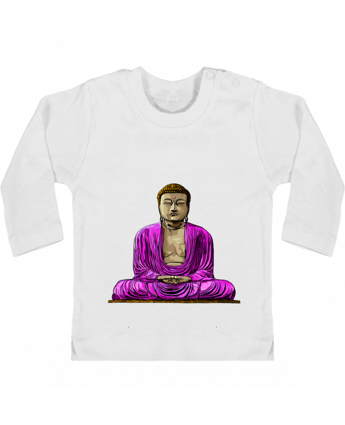 Baby T-shirt with press-studs long sleeve Bouddha Pop manches longues du designer Numartis