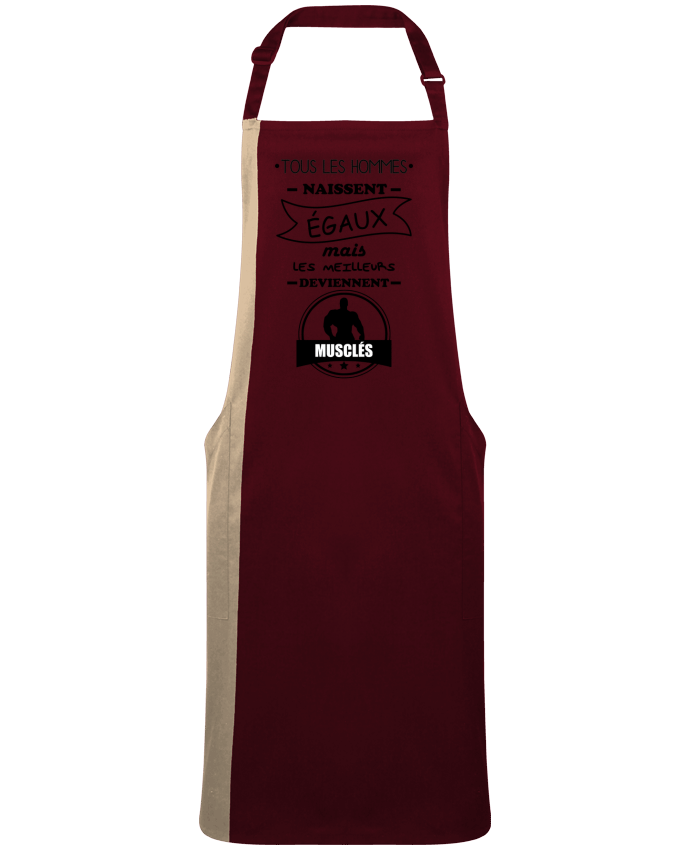 Two-tone long Apron Tous les hommes naissent égaux mais les meilleurs deviennent musclés, musclé, muscu