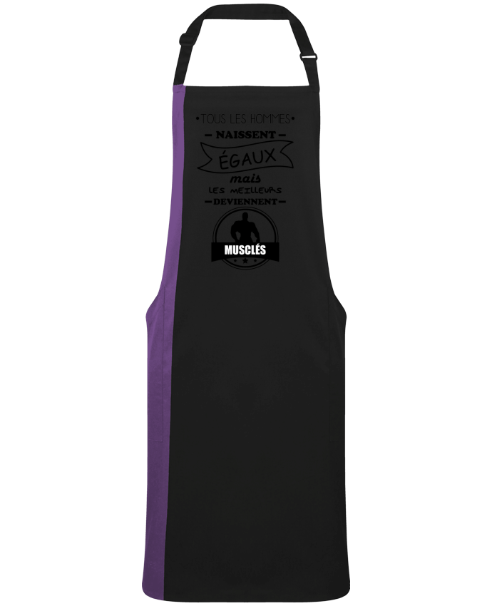 Two-tone long Apron Tous les hommes naissent égaux mais les meilleurs deviennent musclés, musclé, muscu