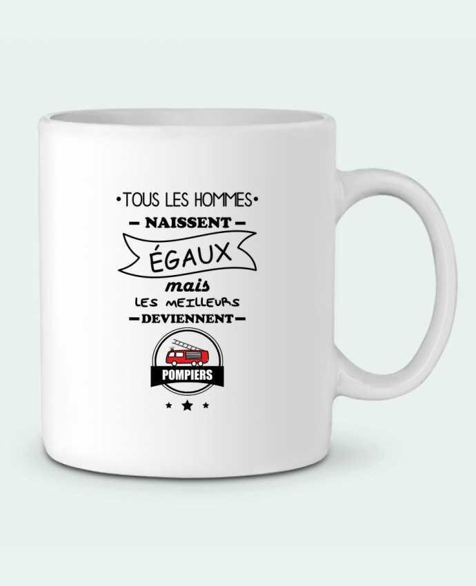 Taza Cerámica Tous les hommes naissent égaux mais les meilleurs deviennent pompiers, pompier por Benichan