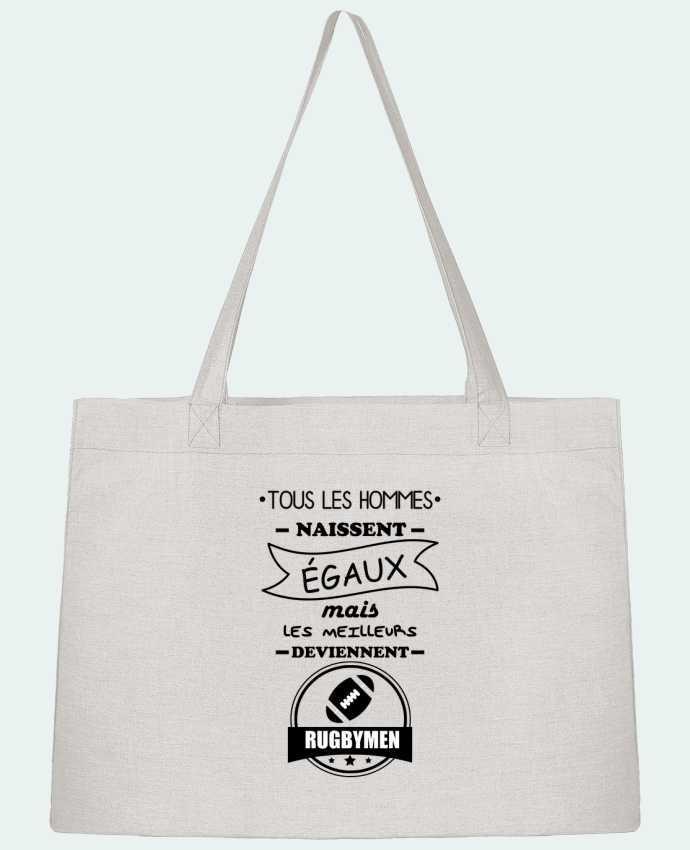 Shopping tote bag Stanley Stella Tous les hommes naissent égaux mais les meilleurs deviennent rugbymen, rugbyman, rugby 