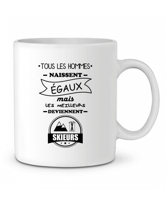 Mug  Tous les hommes naissent égaux mais les meilleurs deviennent skieurs, skieur, ski par Benichan