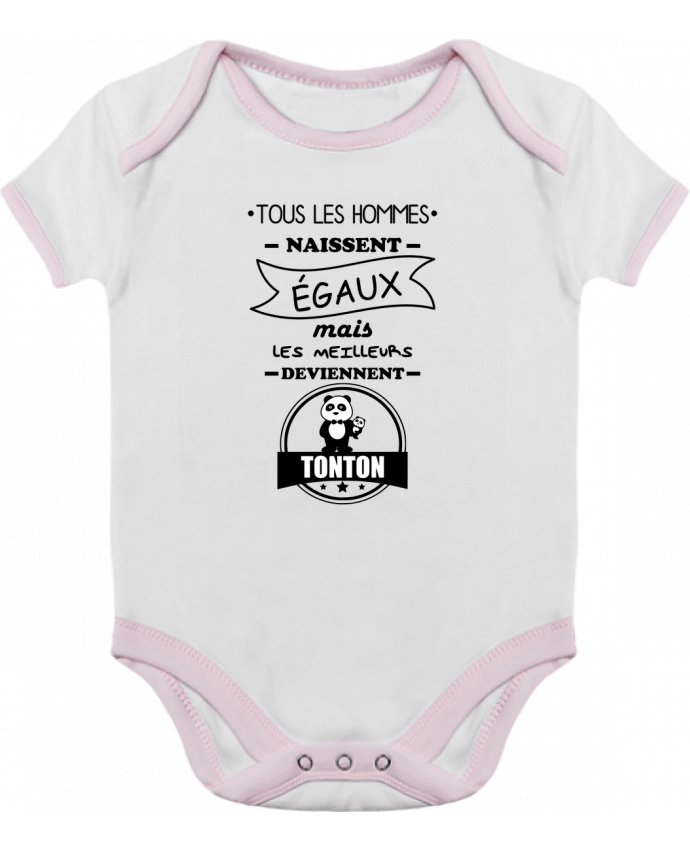Body bébé manches contrastées Tous les hommes naissent égaux mais les meilleurs deviennent tonton, t