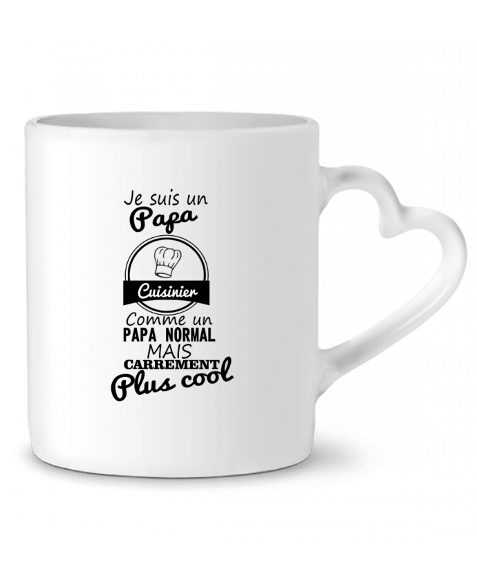 Mug coeur Je suis un papa cuisinier comme un papa normal mais carrément plus cool par Benichan