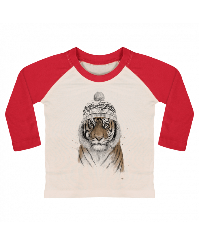 Camiseta Bebé Béisbol Manga Larga Siberian tiger por Balàzs Solti