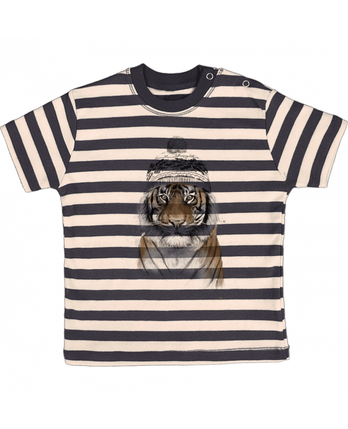 T-shirt baby with stripes Siberian tiger by Balàzs Solti