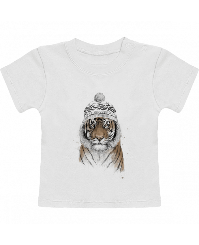 T-Shirt Baby Short Sleeve Siberian tiger manches courtes du designer Balàzs Solti