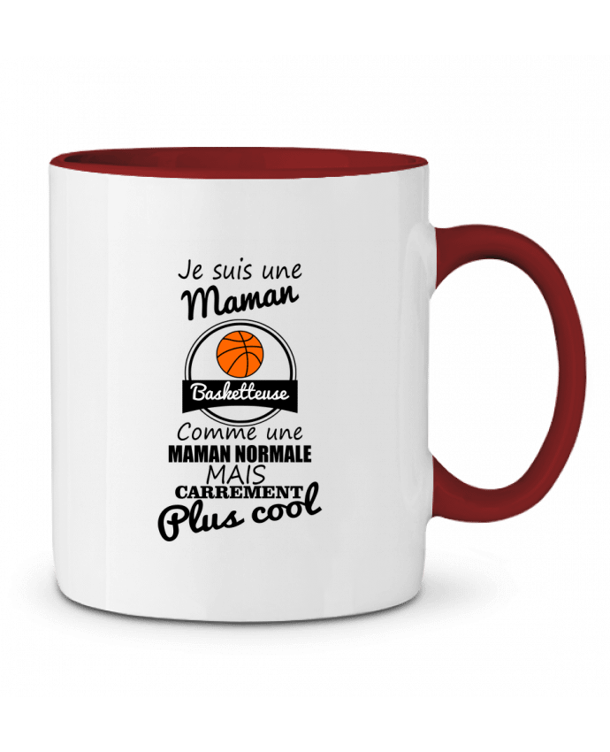 Mug bicolore Je suis une maman basketteuse comme une maman normale mais carrément plus cool Benichan