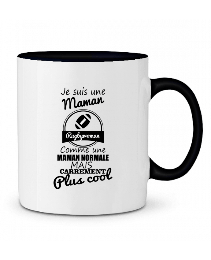Two-tone Ceramic Mug Je suis une maman rugbywoman comme une maman normale mais carrément plus cool Benichan