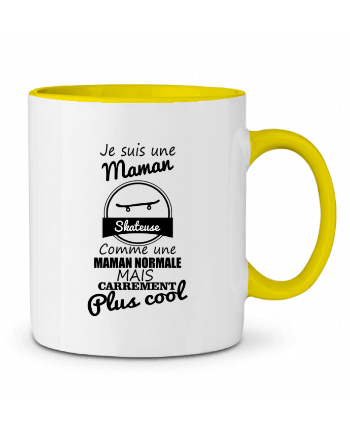 Taza Cerámica Bicolor Je suis une maman skateuse comme une maman normale mais carrément plus cool Benichan