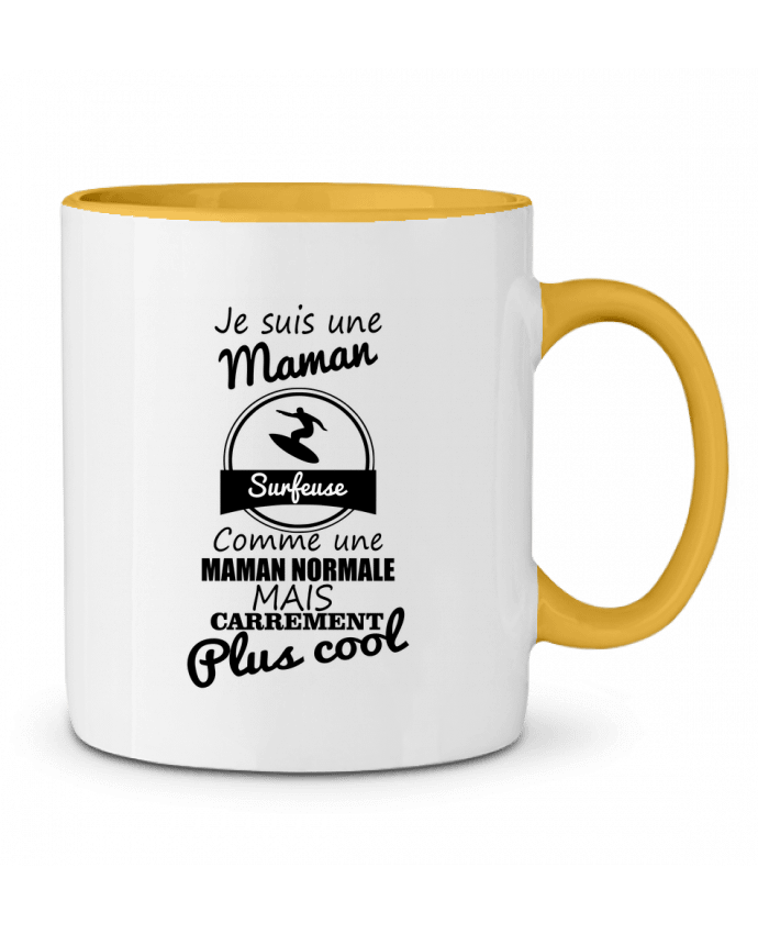 Taza Cerámica Bicolor Je suis une maman surfeuse comme une maman normale mais carrément plus cool Benichan