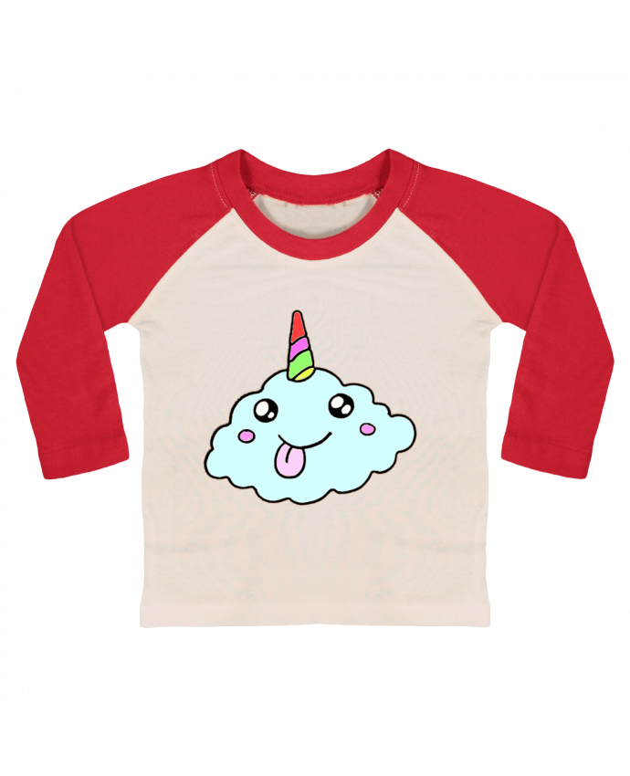 T-shirt baby Baseball long sleeve Licorne nuage by franatixx