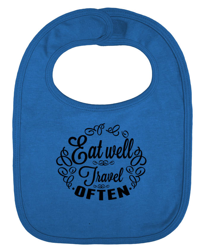 Baby Bib plain and contrast Eat well Travel often by justsayin