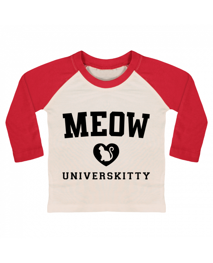 Camiseta Bebé Béisbol Manga Larga Meow Universkitty por Freeyourshirt.com