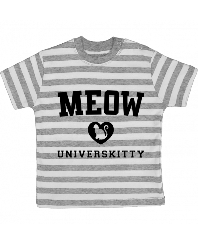 T-shirt baby with stripes Meow Universkitty by Freeyourshirt.com