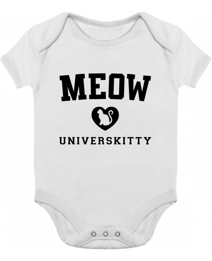 Body bébé manches contrastées Meow Universkitty par Freeyourshirt.com