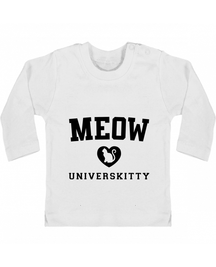 Baby T-shirt with press-studs long sleeve Meow Universkitty manches longues du designer Freeyourshirt.com