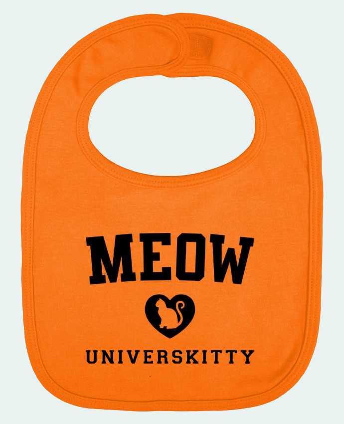 Baby Bib plain and contrast Meow Universkitty by Freeyourshirt.com