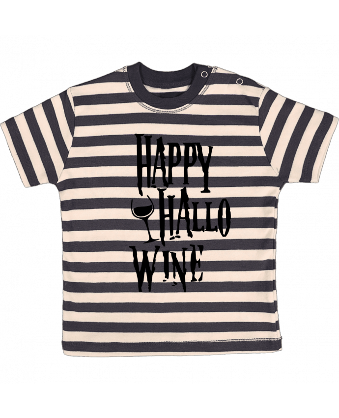 Camiseta Bebé a Rayas Hallowine por mini09