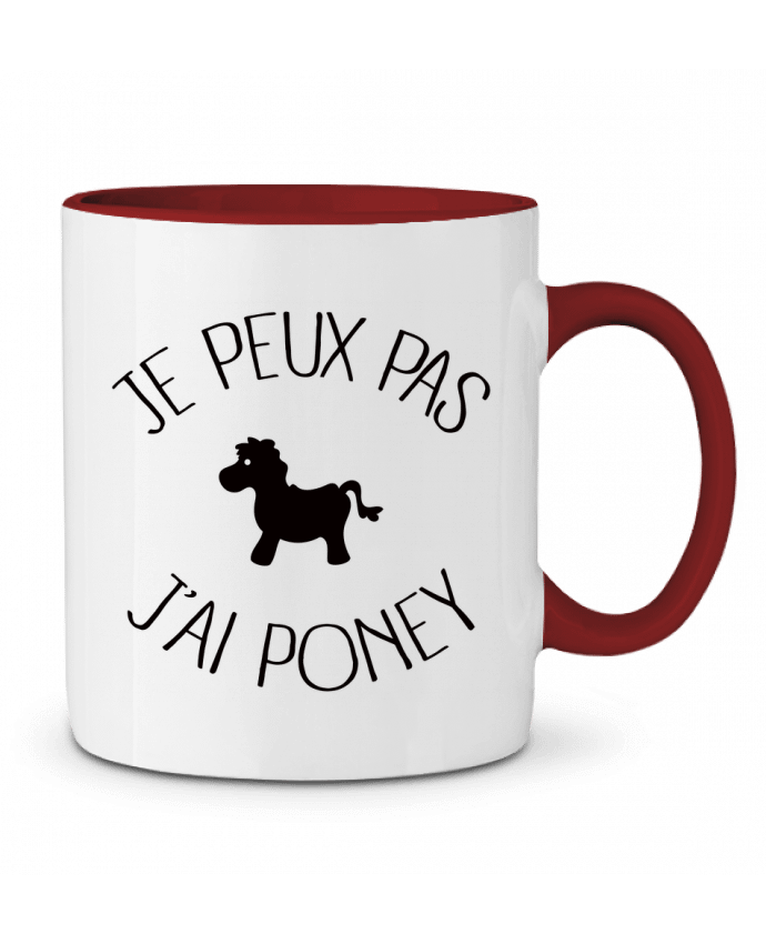 Mug bicolore Je peux pas j'ai poney Freeyourshirt.com