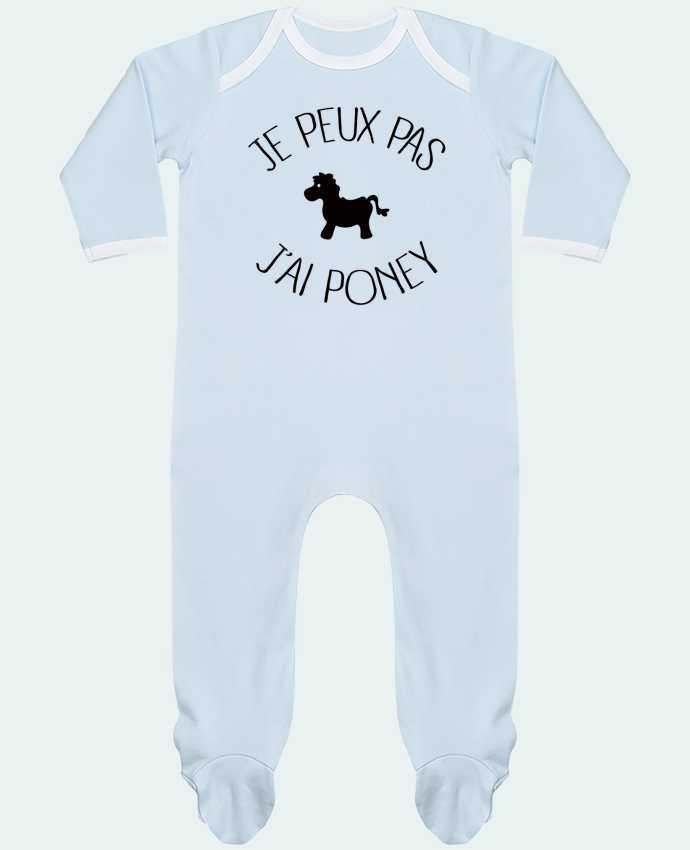Baby Sleeper long sleeves Contrast Je peux pas j'ai poney by Freeyourshirt.com