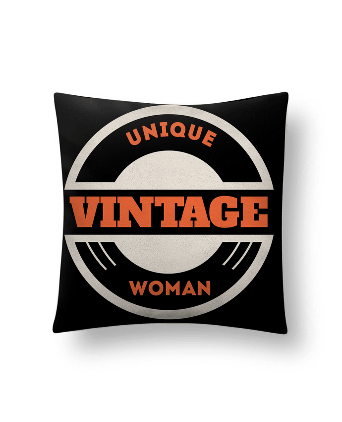 Cushion suede touch 45 x 45 cm Unique vintage woman by Les Caprices de Filles