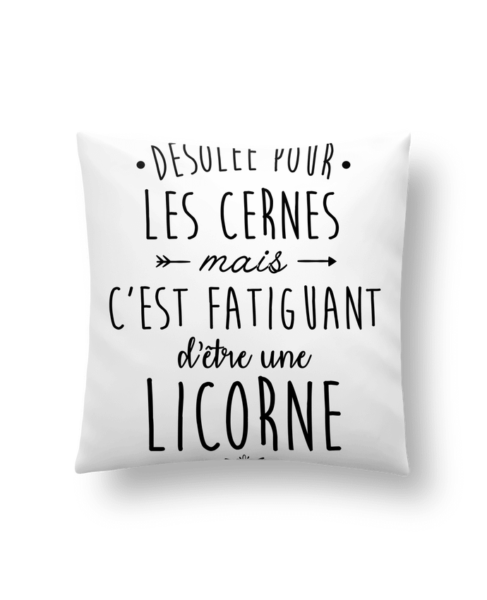 Cushion synthetic soft 45 x 45 cm Fatiguant d'être une licorne by LPMDL