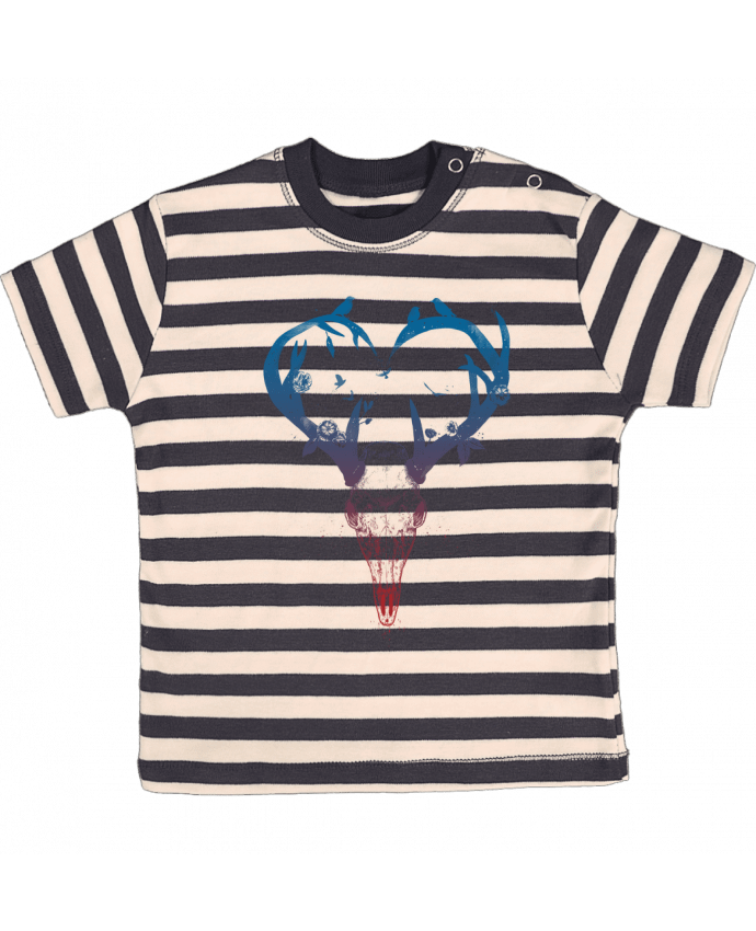Tee-shirt bébé à rayures Never ending love par Balàzs Solti