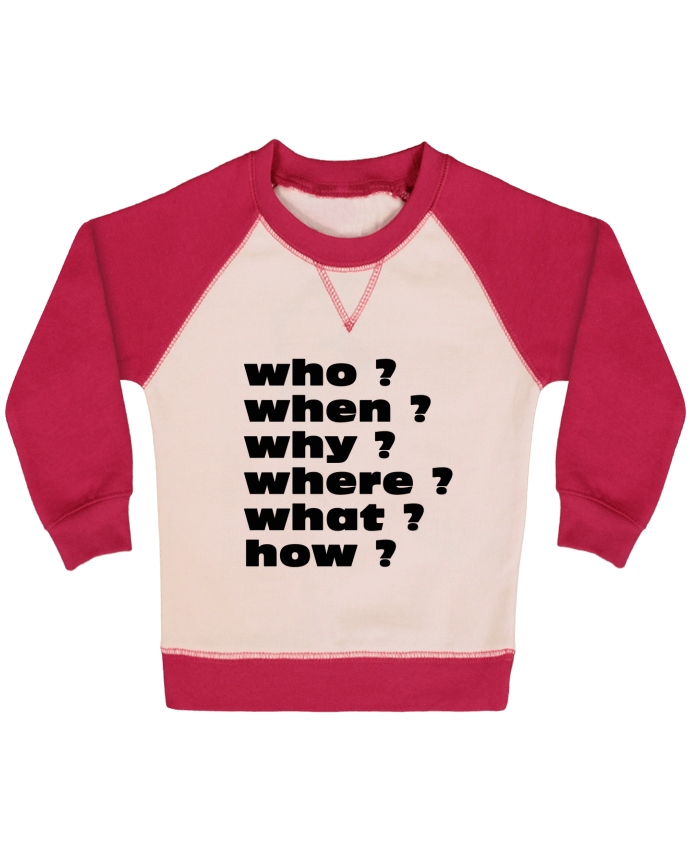 Sweatshirt Baby crew-neck sleeves contrast raglan Questions by Les Caprices de Filles