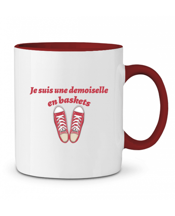 Mug bicolore Je suis une demoiselle en baskets tunetoo