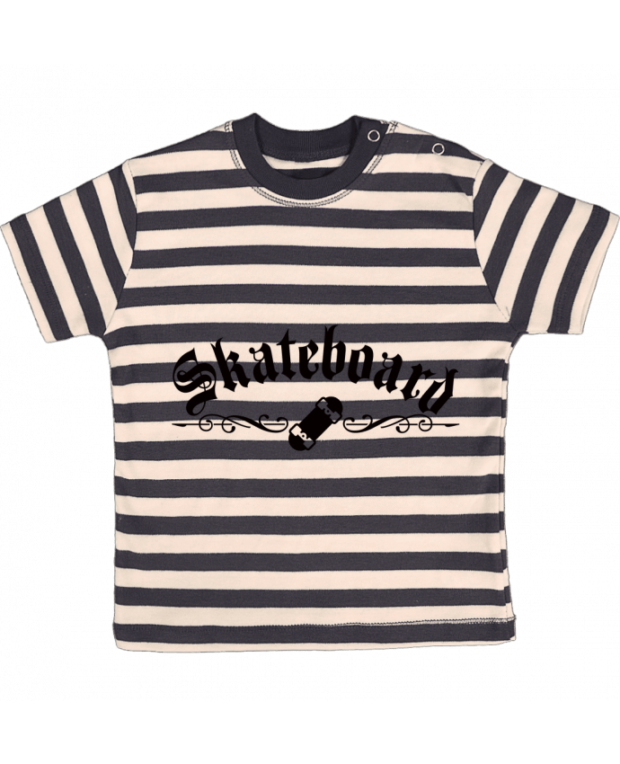 T-shirt baby with stripes Skateboard by Freeyourshirt.com