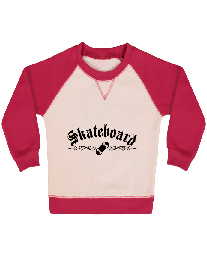 Sweatshirt Baby crew-neck sleeves contrast raglan Skateboard by Freeyourshirt.com