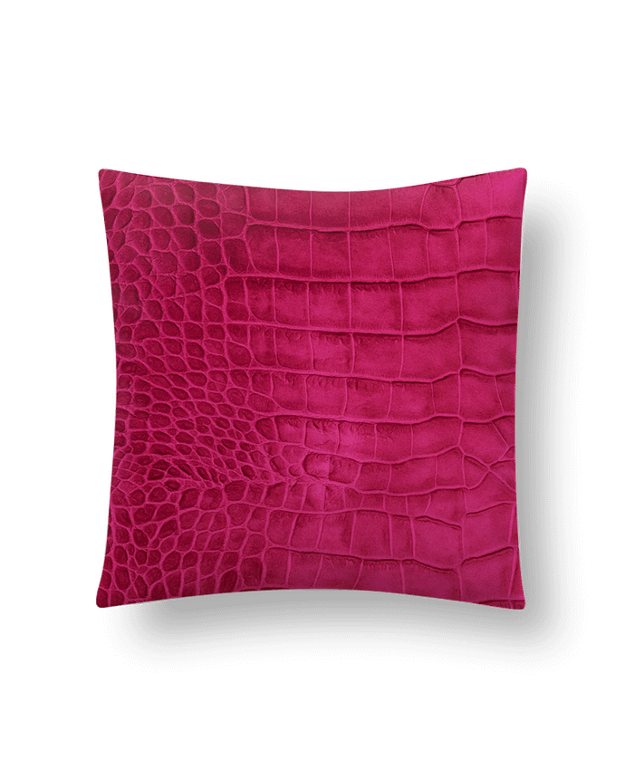 Cushion synthetic soft 45 x 45 cm Croco (cerise) by Les Caprices de Filles