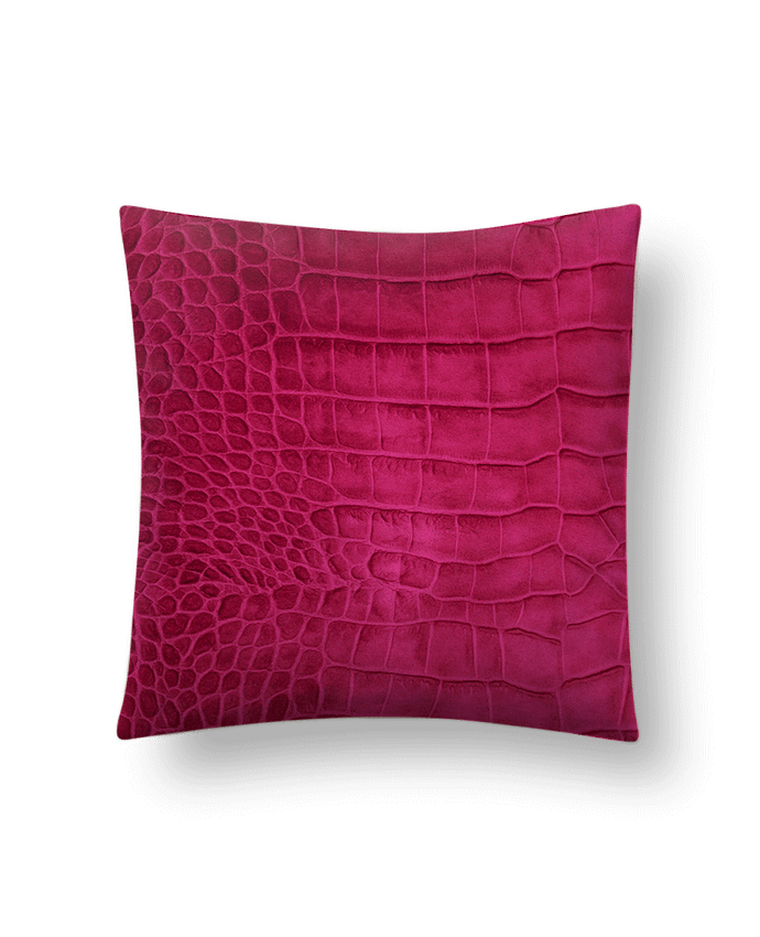 Coussin suédine Croco (cerise) par Les Caprices de Filles