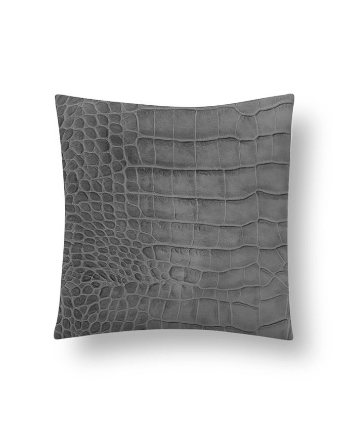 Cushion synthetic soft 45 x 45 cm Croco gris by Les Caprices de Filles