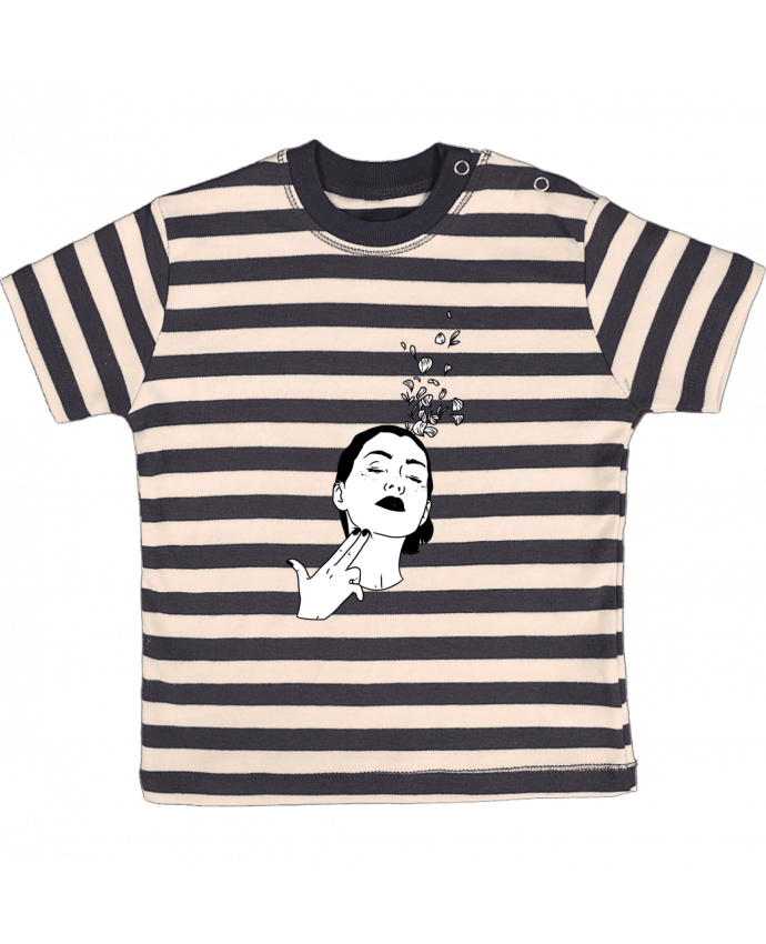 T-shirt baby with stripes Flower suicide by tattooanshort