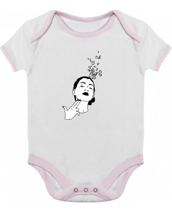 Body bébé manches contrastées Flower suicide par tattooanshort